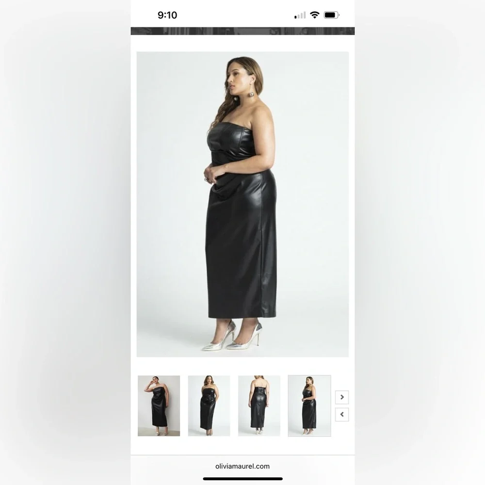 Eloquii plus size black pleather midi dress - Picture 8 of 8
